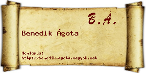 Benedik Ágota névjegykártya